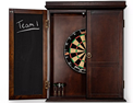 Open View of Espresso Dartboard Cabinet