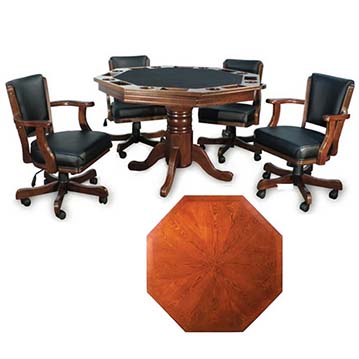 Presidential Poker Table with Chair Set