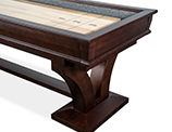 Up Close of the Hamilton Shuffleboard Espresso Finish