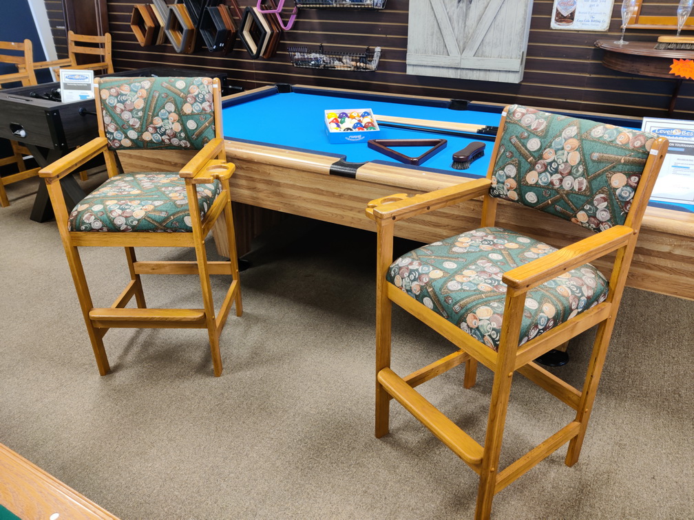 Billiard Spectator Chair with Biliard Theme Cushion Uphostery