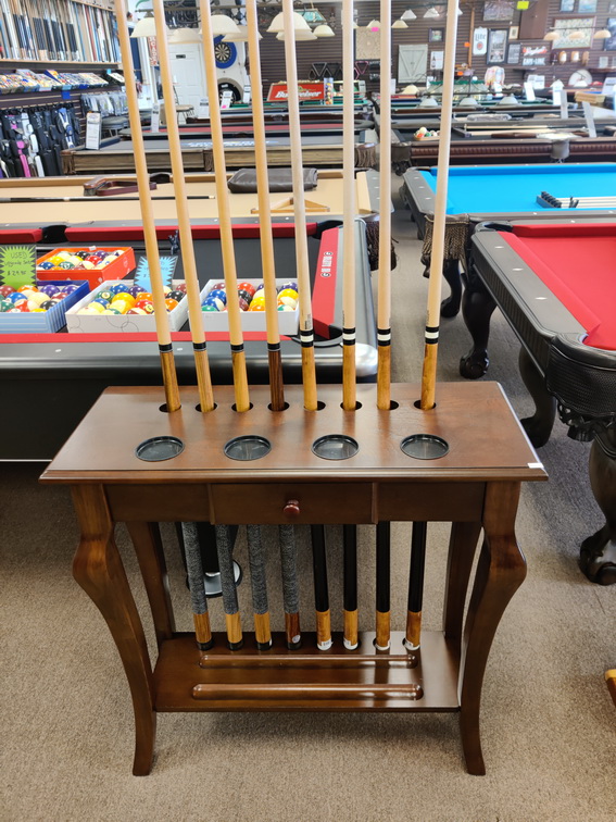 Hathaway Deluxe 30in Floor Billiard Cue Rack Walnut Finish