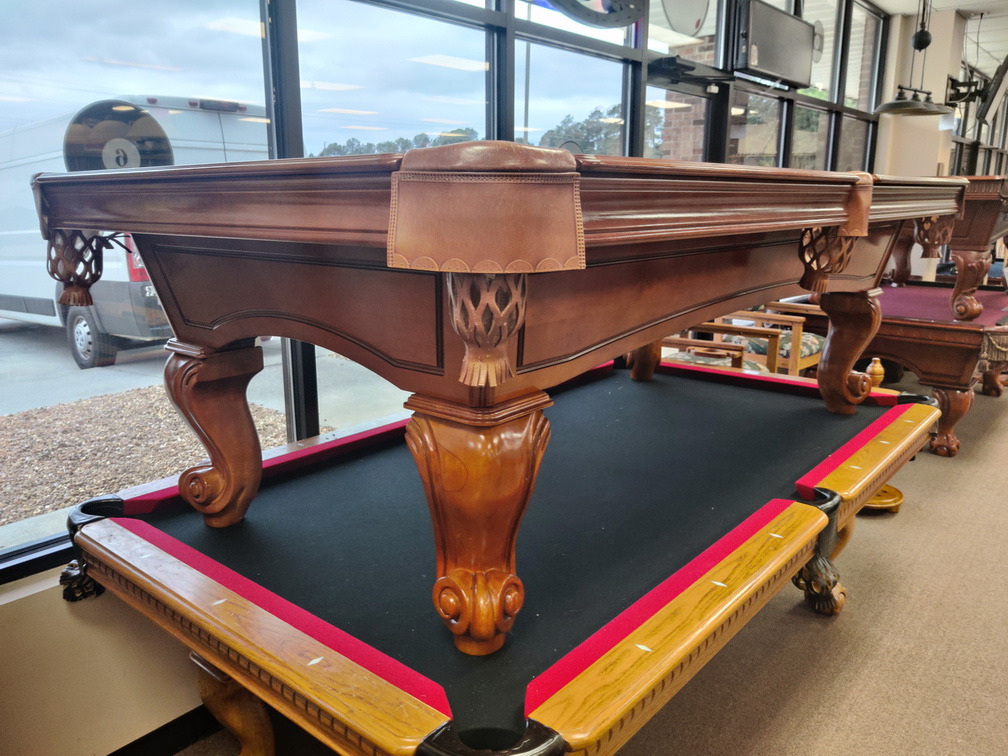 8ft Imperial Billiard Table with Dark Honey Finish